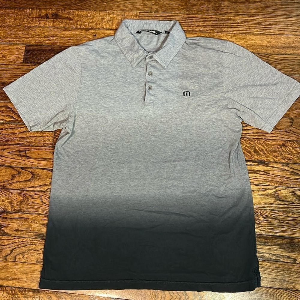 Travis Mathew men’s ombré grey/ black polo shirt size medium
